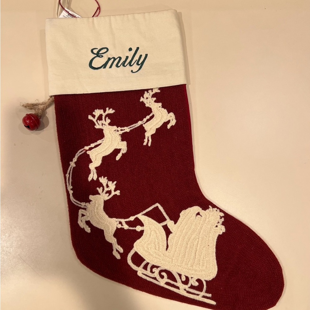 Pottery Barn Crewel Stockings Embroidered